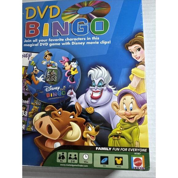 Disney DVD Bingo TV Game For Ages 4+ w/ Carrying Case - NEW SEALED Vintage 2005 - Picture 2 of 7